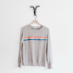 LNA Women's Gray/Rainbow Sweater Size Small